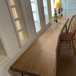 ヴィンテージ　 木製カウンターテーブル　アンティーク　テーブル 売り切れました。w1960一枚板 ヒノキ カウンターテーブル カフェ