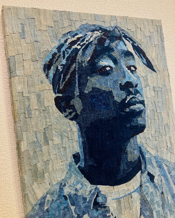 藍染襤褸 モザイク アート　2PAC TUPAC ２パック ポスター  A3 3枚目の画像