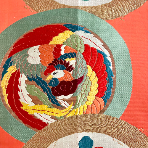 テーブルランナー　桐菊に鳳凰　帯リメイク テーブルランナー 桐菊に鳳凰 帯リメイク テーブルランナー 吉祥