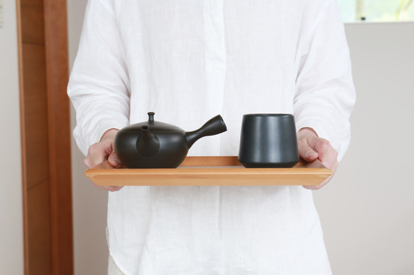 おひとり様で楽しむお茶セット「洗いやすく手入れのしやすい平丸急須」梅原タツオさんのつくる常滑急須・富士山湯呑み 2枚目の画像