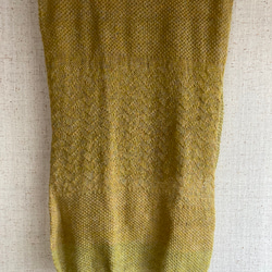 模様と鹿の子編みのふわっと手編みマフラー　c 5枚目の画像