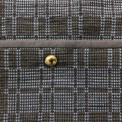 裂き織り　水色チェックのショルダーバッグ（濃紺） 2枚目の画像