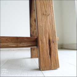 プリミティブオールドチークベンチ Z1 長椅子 スツール 古材家具 ダイニングベンチ 一枚板 無垢材 古材家具 一点物 5枚目の画像