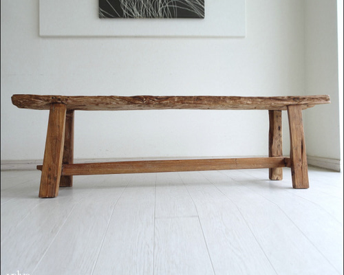 プリミティブオールドチークベンチ Z1 長椅子 スツール 古材家具