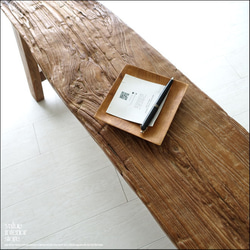 プリミティブオールドチークベンチ Z1 長椅子 スツール 古材家具 ダイニングベンチ 一枚板 無垢材 古材家具 一点物 7枚目の画像