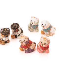 江戸木目込　Komainu charms チャロ（狛犬）柿沼東光作 4枚目の画像