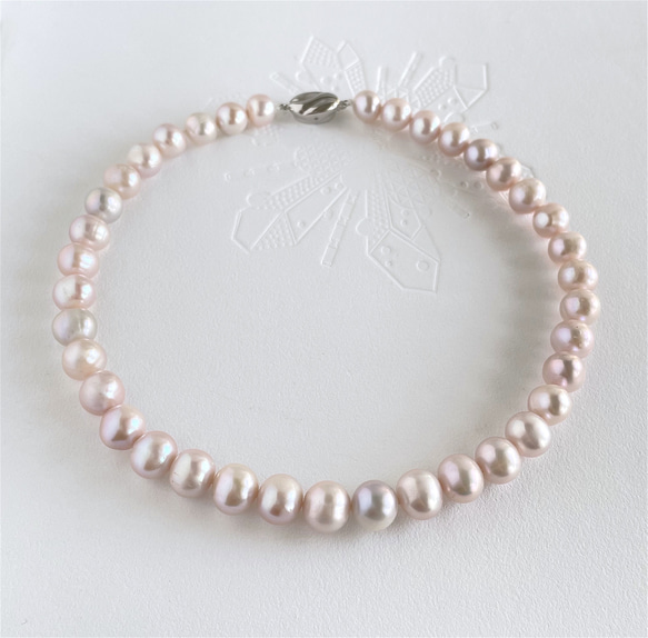 出口淡紫粉紅色大號淡水珍珠項圈 8-11 毫米 僅 1 件 獨一無二的商品。 第1張的照片