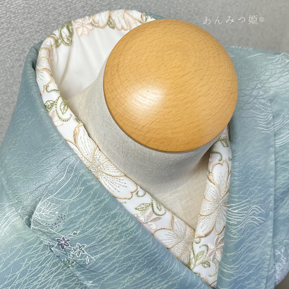 洗える刺繍半衿  金茶の花【ラスト】 4枚目の画像