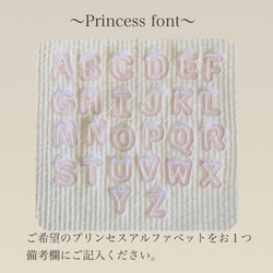 Sサイズ　Princess font  Princess bear minipouch   ヌビ　刺繍　プリンセス　くま 2枚目の画像