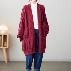 JOIN♥秋冬 厚手のセーター　ゆったりとした太毛糸のニット　カーディガンコート 1枚目の画像