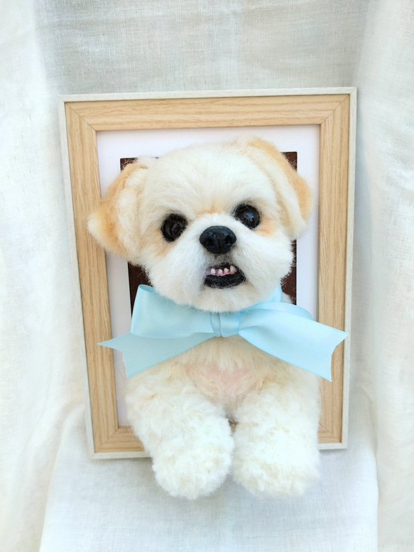 参考用 羊毛フェルトオーダー 愛犬フレーム 羊毛フェルト 