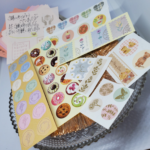 メッセージカード 手書き サンキューカード 用紙 くすみカラー