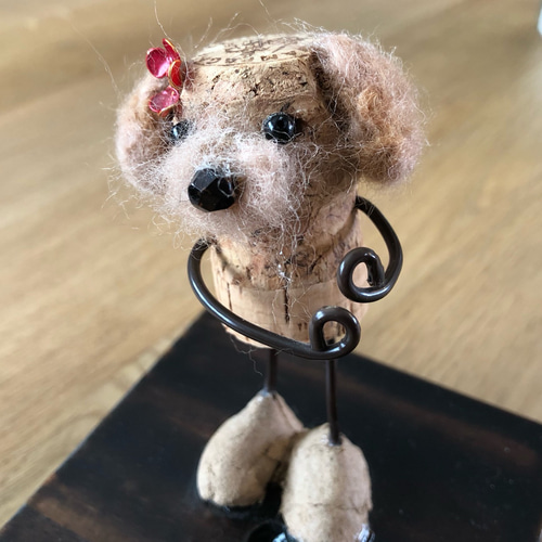 トイプードルコルク人形のペンスタンド その他雑貨 chokont lab