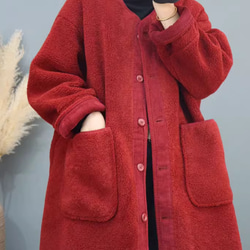 JOIN♥秋冬 レトロで高級感のあるコート ミドル丈のコート　ゆったり 5枚目の画像