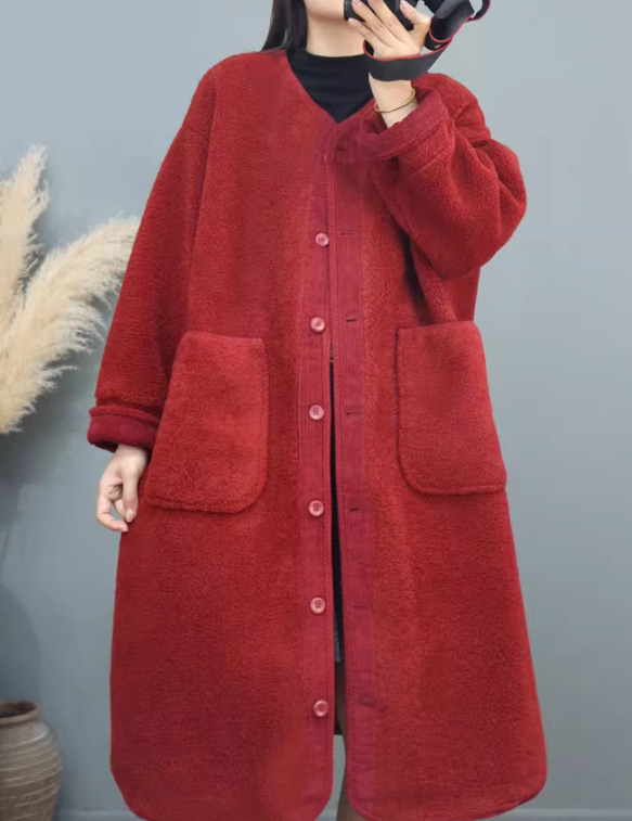 JOIN♥秋冬 レトロで高級感のあるコート ミドル丈のコート　ゆったり 4枚目の画像