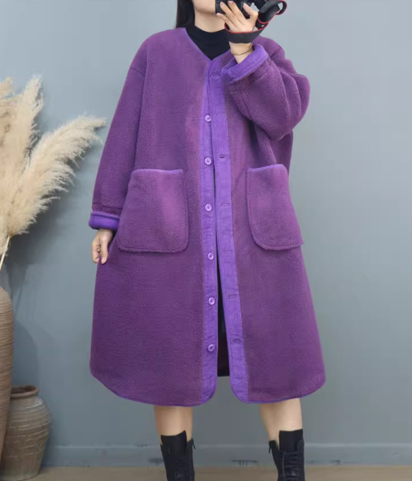 JOIN♥秋冬 レトロで高級感のあるコート ミドル丈のコート　ゆったり 3枚目の画像