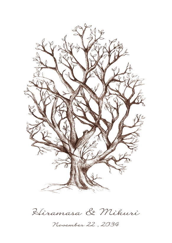 「カントリーツリー」ウェディングツリー　結婚証明書　ウェルカムスタンプボード　説明書付き　スタンプ同時購入可 7枚目の画像