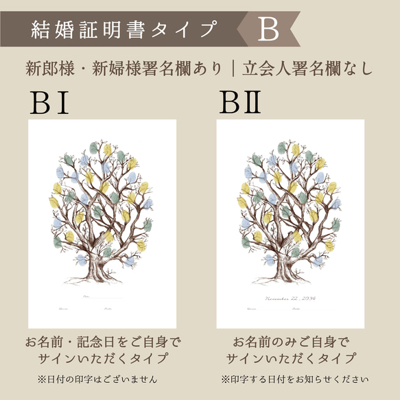 「カントリーツリー」ウェディングツリー　結婚証明書　ウェルカムスタンプボード　説明書付き　スタンプ同時購入可 3枚目の画像