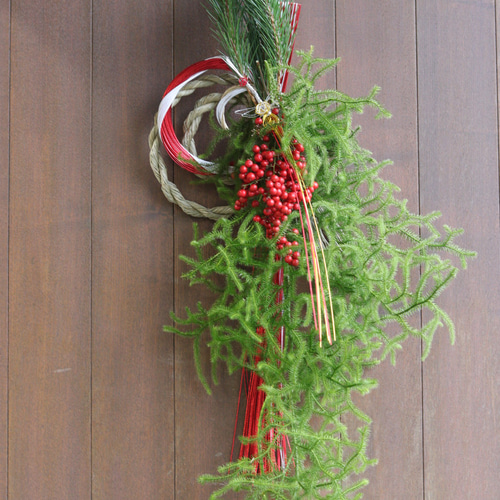 ヒカゲノカズラのロングしめ縄飾り その他インテリア雑貨 t-egret