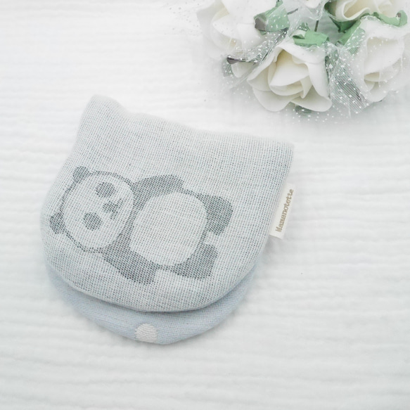 ふわふわガーゼハンカチ『パンダちゃん』優しい肌触りの8重ガーゼハンカチ 10×20cm ギフトにも☺ 5枚目の画像