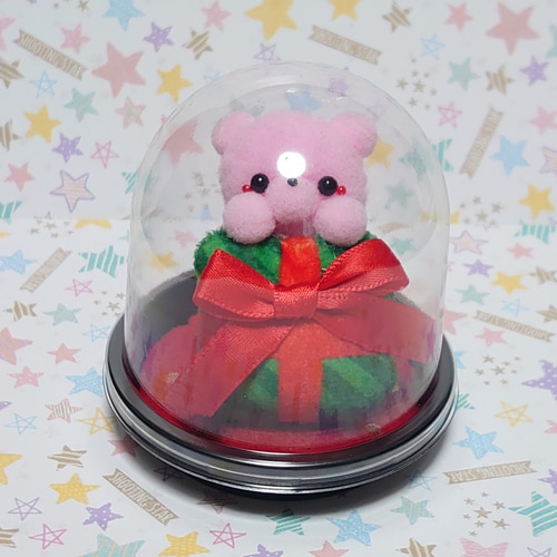 カップ入り！くまちゃんからのプレゼントp畄q•㉦•｡)桃色 その他置物 