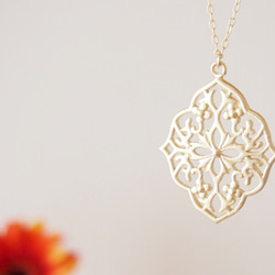 【16KGP】 flower lace necklace / ネックレス  ゴールド レース 母の日 14kgf変更可 4枚目の画像