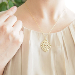 【16KGP】 flower lace necklace / ネックレス  ゴールド レース 母の日 14kgf変更可 1枚目の画像