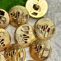 rM156【21mm 6pcs】簍空的曲線 vintage gold buttons 第2張的照片