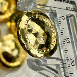 rM155【21mm 6個】シャイニーゴールド多面ヴィンテージ金ボタン 5枚目の画像