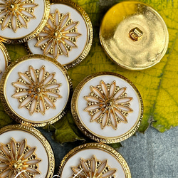 rM144【28mm 6pcs】奢華風格 vintage gold buttons 第2張的照片