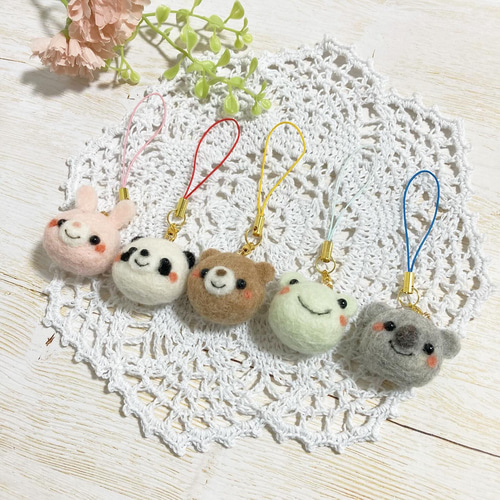 ♡ちびころアニマルズ♡羊毛フェルトオリジナルフェイスマスコット