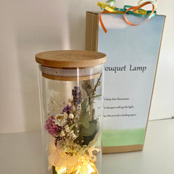 花束ランプ　ほんのり優しい明かり　かすみ草　紫陽花　ラベンダー　ボトルフラワーランプ　かわいい花のプレゼント　 9枚目の画像