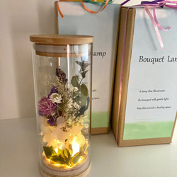 花束ランプ　ほんのり優しい明かり　かすみ草　紫陽花　ラベンダー　ボトルフラワーランプ　かわいい花のプレゼント　 5枚目の画像