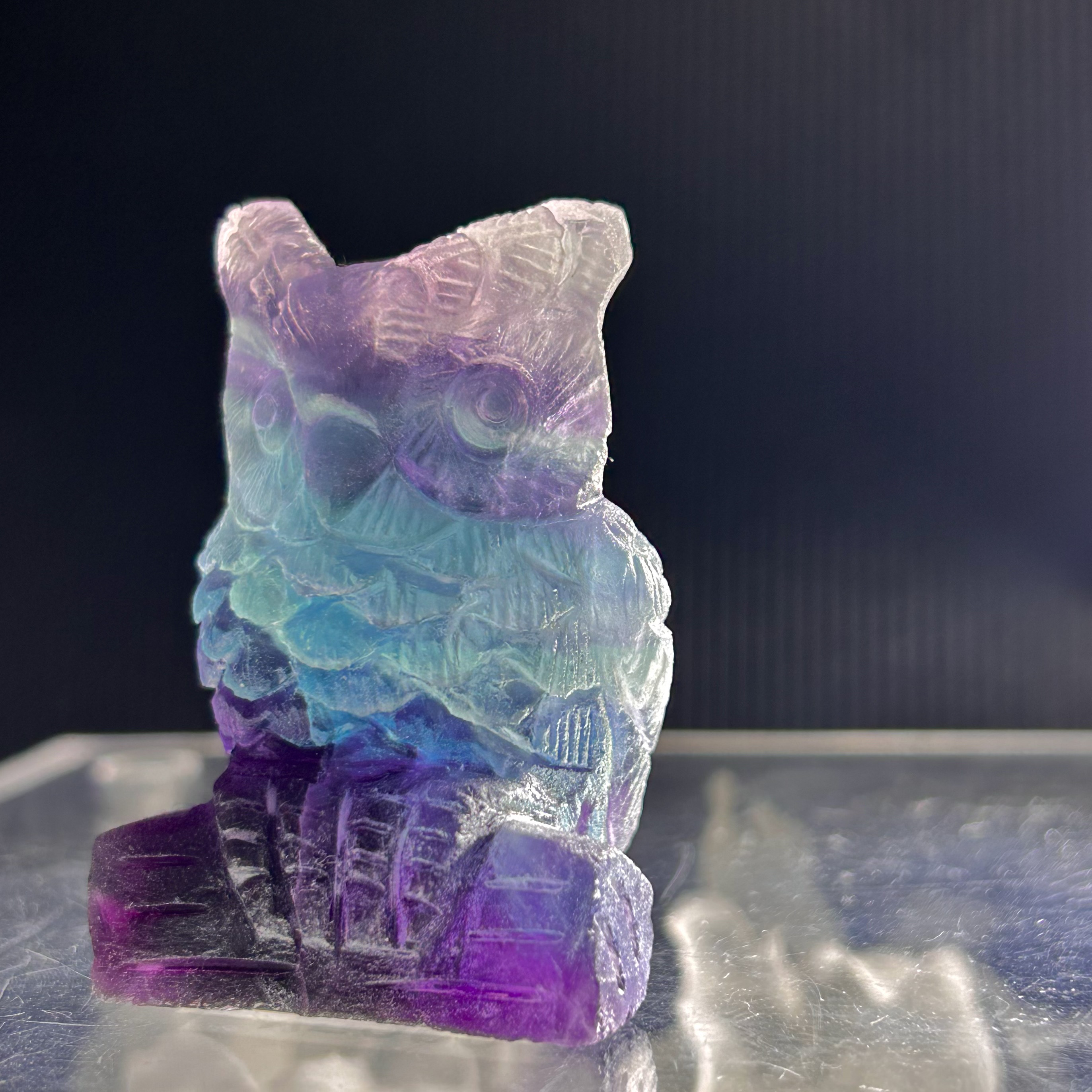 フクロウ　手彫り　石彫 フクロウ 石 置物 石から手彫りのフクロウ 花崗石フクロウ
