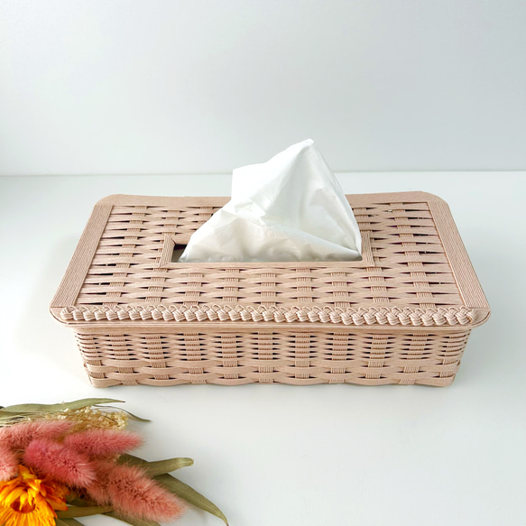 ティッシュボックスケース（くすみピンク）ティシュボックス