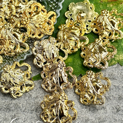 rM157【25mm 6pcs】維納斯女神 gold buttons 第1張的照片