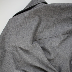 受注生産　シャツジャケットとしても楽しめるナチュラルな雰囲気がかわいいコットンダンガリーシャツ　ブラック 16枚目の画像