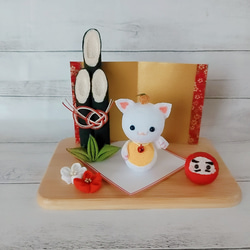 もうすぐお正月　一年中飾れる ちりめん 鈴付き福猫 季節のお飾り６種類セット もうすぐお正月 一年中飾れる ちりめん 鈴付き福猫 季節のお飾り