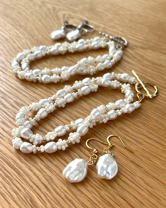 ジュリアン　ヴィンテージパールアクセサリー作成キット Japan Vintageパール作品 | アンティークビーズ・ヴィンテージビーズ