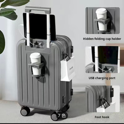ソリッドカラーのハードサイド旅行荷物ケース、軽量トロリーケース、女性用多用途スーツケース 6枚目の画像