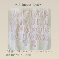 Mサイズ　Princess font刺繍　minipouch  swan or Princess bear ヌビ　名入れ 2枚目の画像
