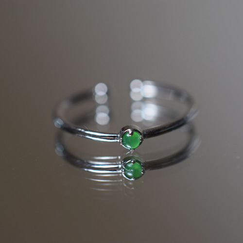 SR3-108 超ミニ ミャンマー産 天然 本翡翠 リング 指輪 シンプル