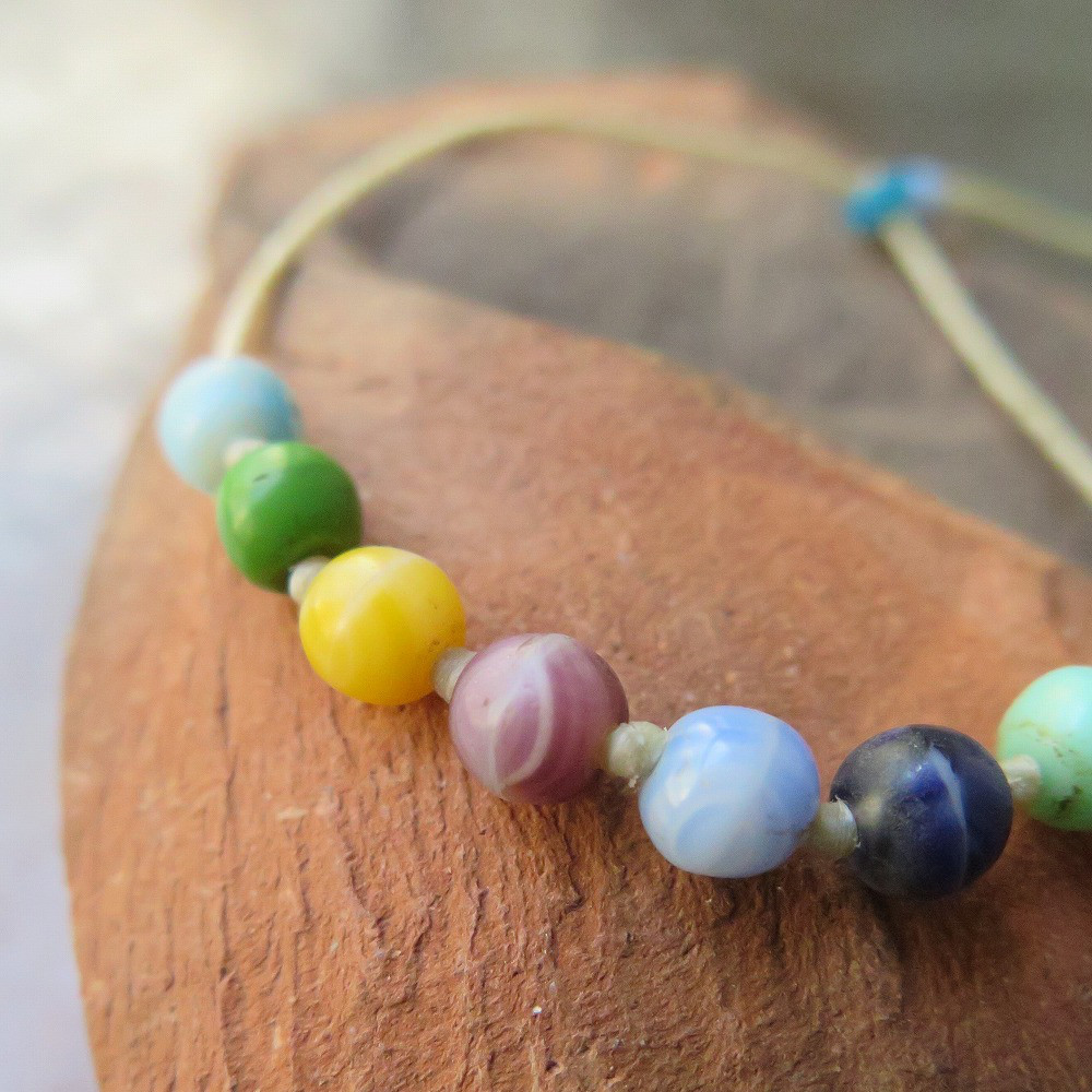 アンティーク　ボヘミアンビーズ　丸　小　mix　ブレスレット　百世 momotose（西）