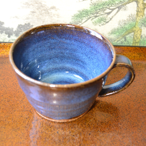 再入荷！】コーヒーマグ(コスモブルー）サターン スープカップ ☆萩焼
