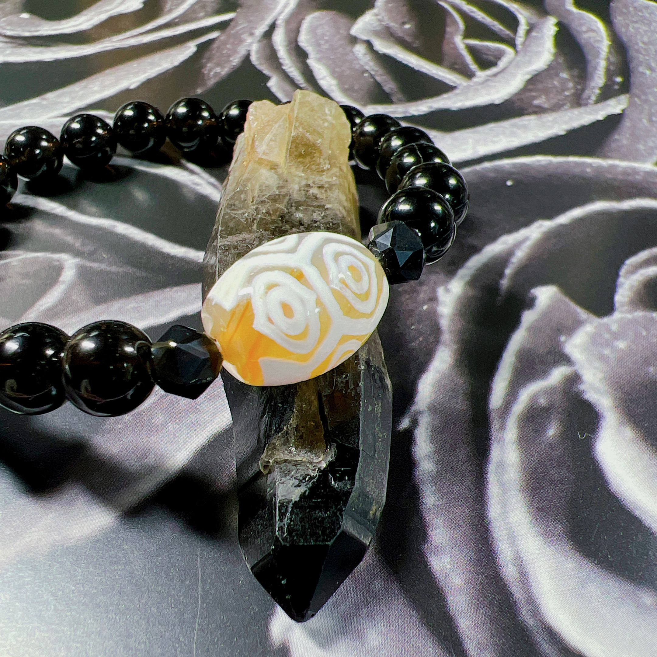 『黒龍様を味方に』☆龍眼☆モリオン☆天然模様入り⭐︎