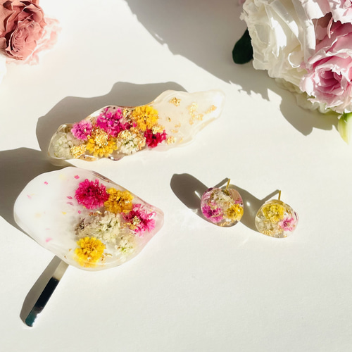 花の夢③ ポニーフック ヘアカフス ハンドメイド