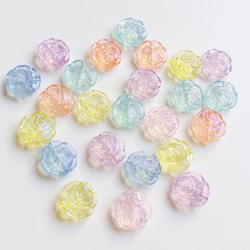 【50個/混色/14x5mm】縦穴 立体バラ　両面薔薇模様　ビーズ　ハンドメイドパーツ　k/フラワー 2枚目の画像