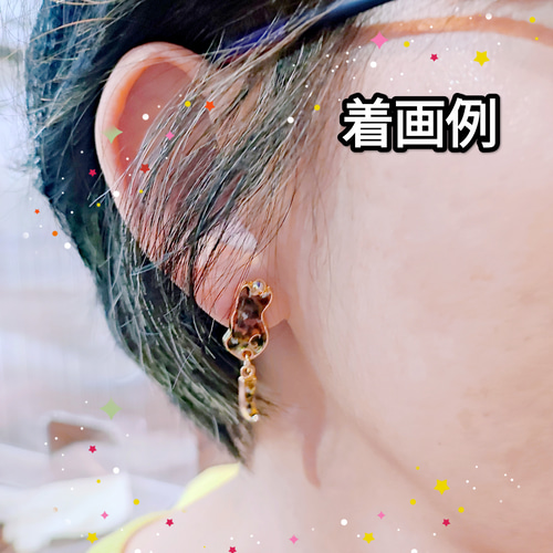 しっぽフリフリ♫うちの子ピアス(イヤリング)母の日【猫の日2024  