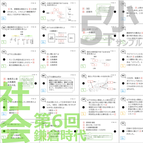 ゴロ付]【中学受験】社会 予習シリーズ5年下 暗記カード全単元 b