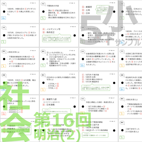 TOPページ】予習シリーズ社会の暗記カード｜めじろ@中学受験社会